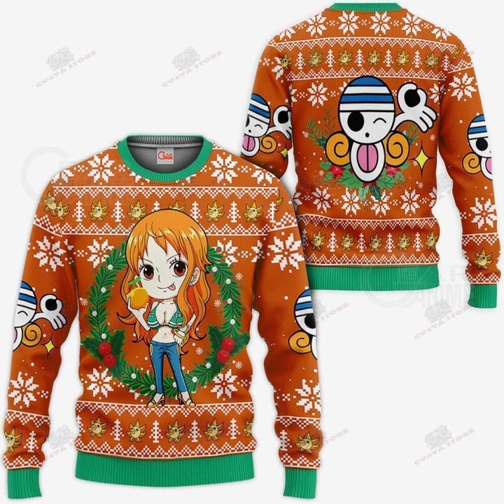 Nami Ugly Christmas Sweater One Piece Anime Xmas