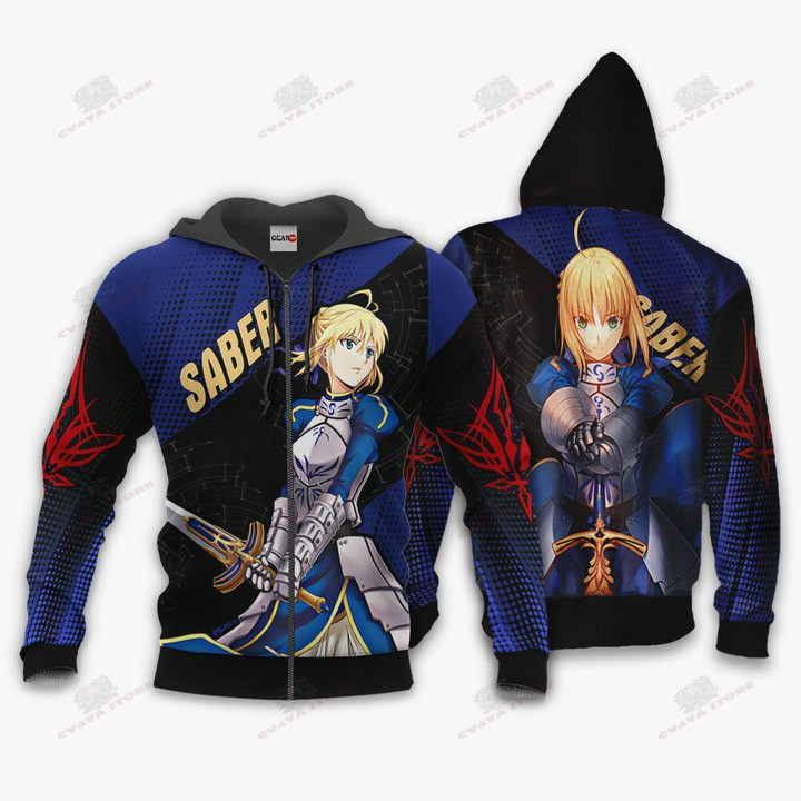 Fate Stay Night Saber Hoodie Shirt Custom Anime Zip Jacket
