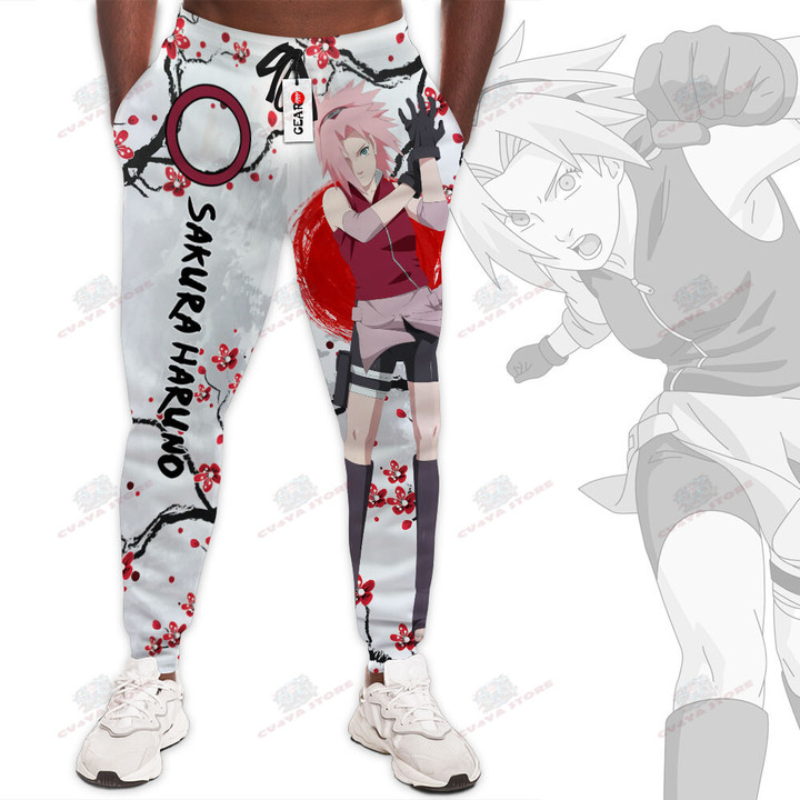 Sakura Haruno Jogger Pants NRT Anime Sweatpants Custom Merch Japan Style