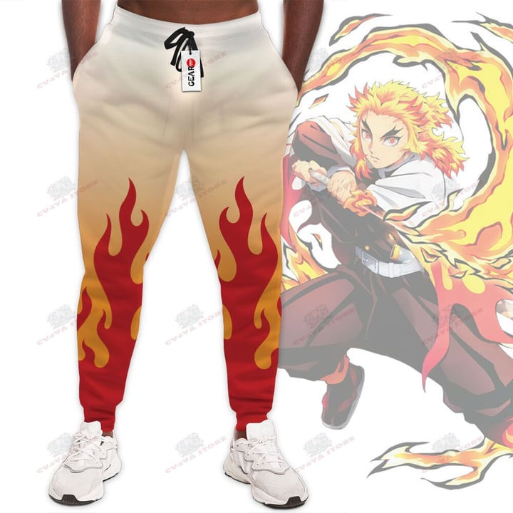 Rengoku Uniform Jogger Pants Custom Kimetsu Anime Sweatpants
