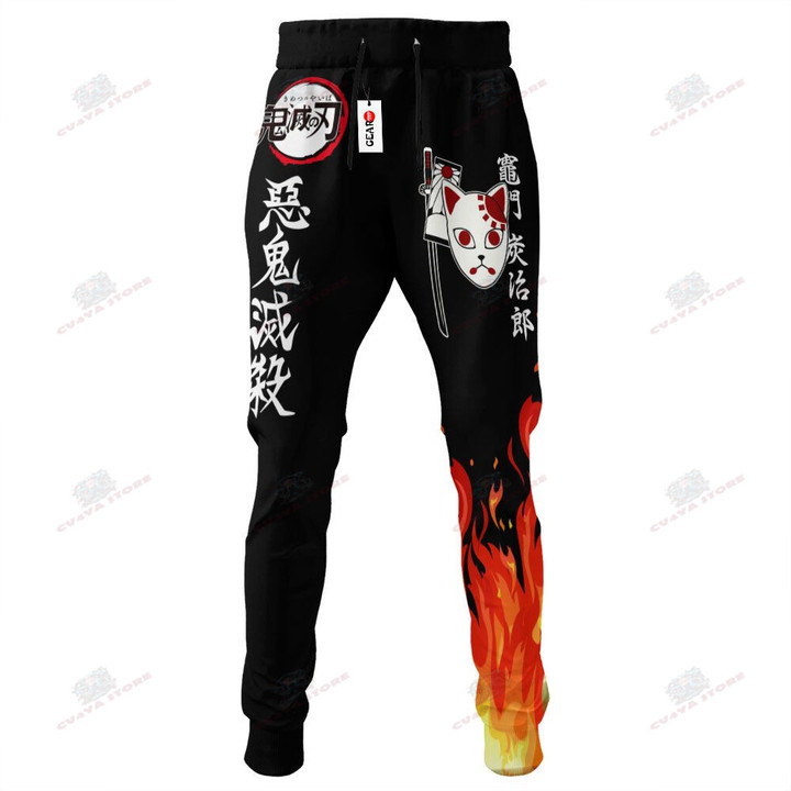 Tanjiro Fire Jogger Pants Custom Anime Kimetsu Sweatpants