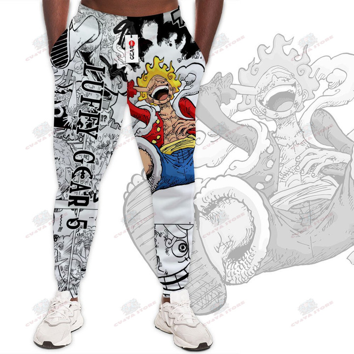 Luffy Gear 5 Jogger Pants Custom Anime One Piece Sweatpants Mix Manga