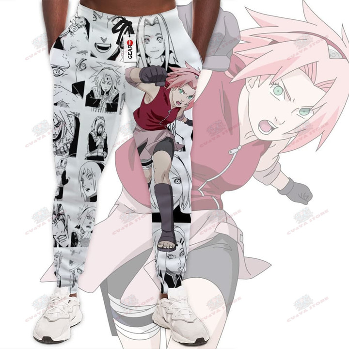Sakura Haruno Custom NRT Anime Jogger Pants Merch Manga Style