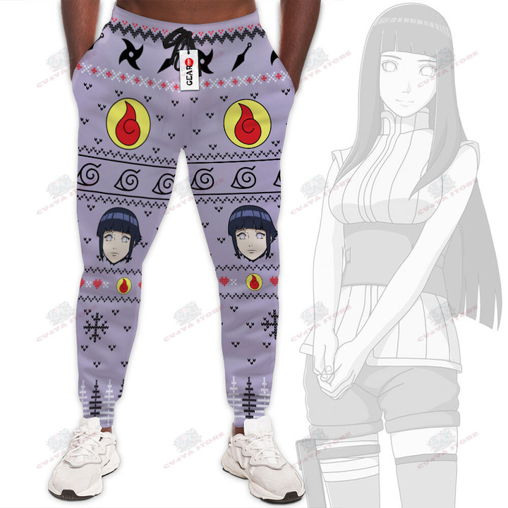 Hinata Hyuga Joggers Custom Anime Ugly Christmas Sweatpants