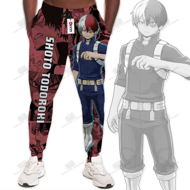 Shoto Todoroki Jogger Pants Custom Anime My Hero Academia Sweatpants Mix Manga