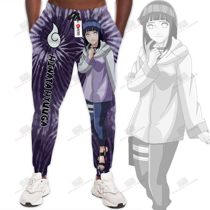 Hinata Hyuga Jogger Pants Custom Anime Sweatpants Tie Dye Style
