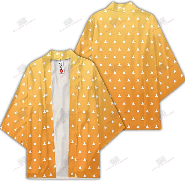 Zenitsu Agatsuma Uniform Kimono Shirts Custom Kimetsu Anime Shirts