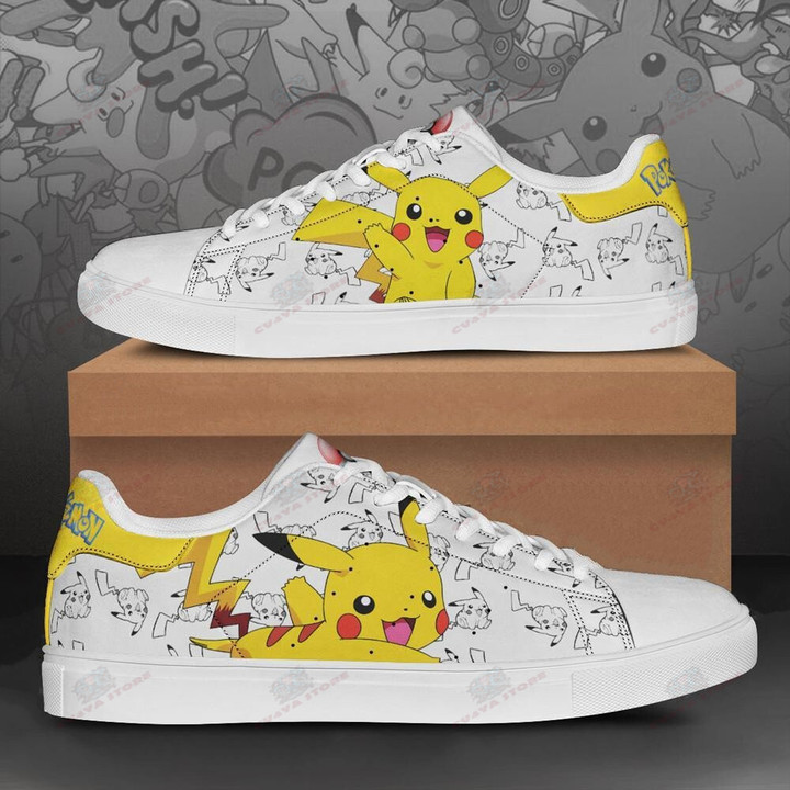 Pikachu Skate Shoes Pokemon Custom Anime Shoes PN11