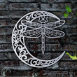 Hippie dragonfly moon Metal Sign