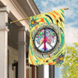 HIppie Every Little Thing Is Gonna Be Alright Hippie Tree Of Life Peace Sign Garden Flag, House Flag