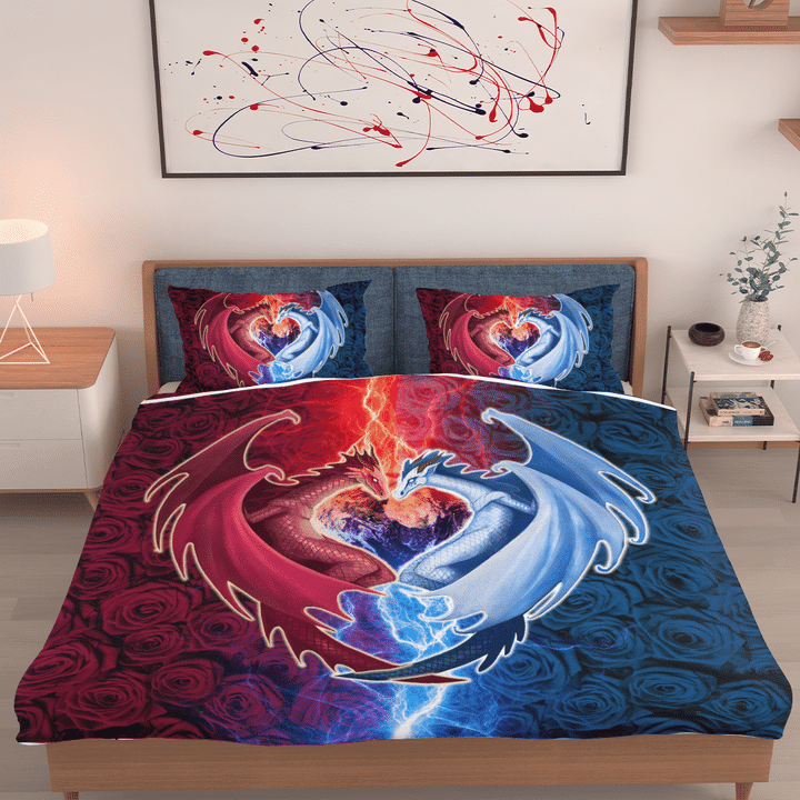 Heart Dragon Couple Bedding Set - BS021
