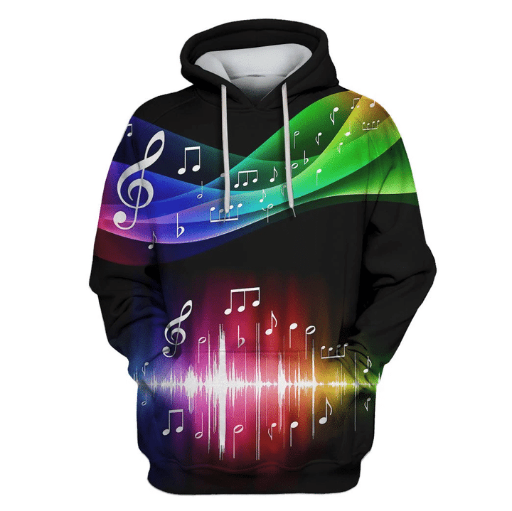 MysticLife Music note with colors Custom T-shirt - Hoodies Apparel