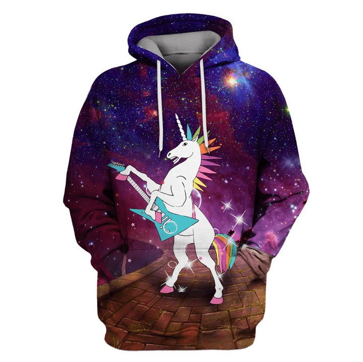 MysticLife Unicorn Playing Music OuterSpace Custom T-shirt - Hoodies Apparel