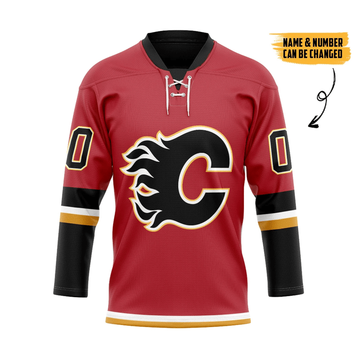 MysticLife 3D White Calgary Flames NHL Custom Name Custom Number Hockey Jersey