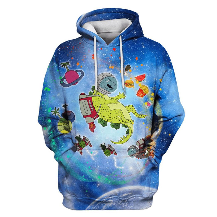 MysticLife Dinosaur adventure in space Custom T-shirt - Hoodies Apparel