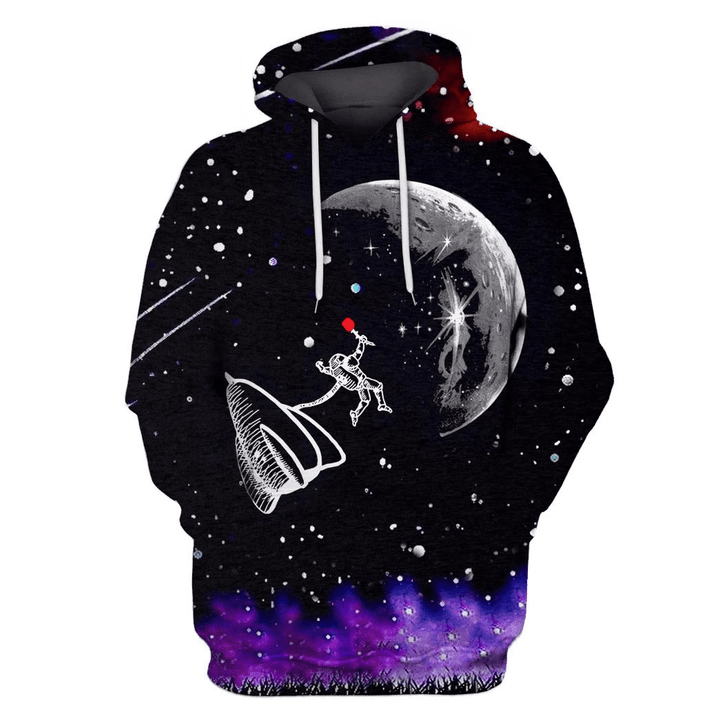 MysticLife Astronaut Moving on the Moon Custom T-shirt - Hoodies Apparel