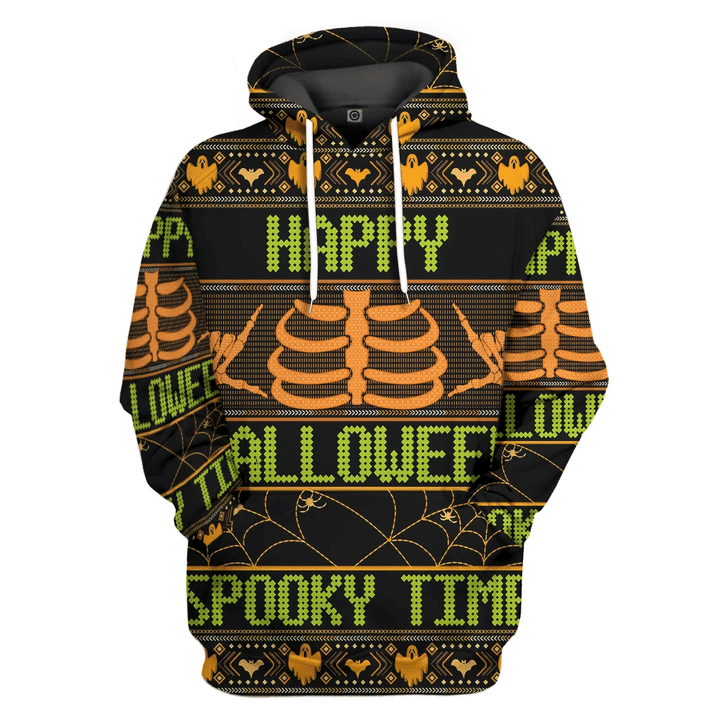 MysticLife 3D Ugly Halloween Spooky Time Custom Hoodie Tshirt Apparel