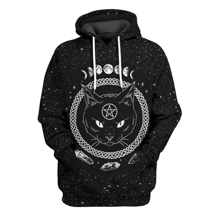 MysticLife 3D Wicca Black Cat Tshirt Hoodie Apparel