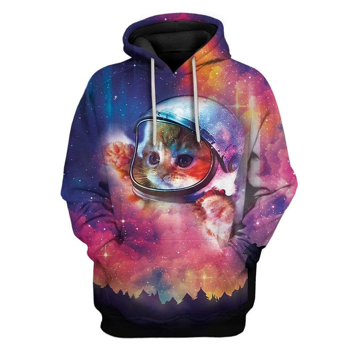 MysticLife Galaxy Astronaut Cat Custom T-Shirts Hoodies Apparel