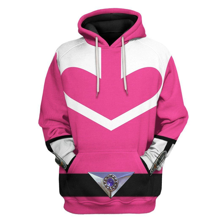 MysticLife 3D Pink Power Rangers Time Force Tshirt Hoodie Apparel