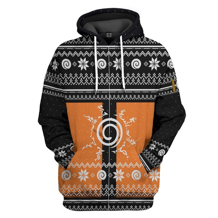 MysticLife 3D Naruto Shippuden Ugly Christmas Sweater Custom Tshirt Hoodie Apparel