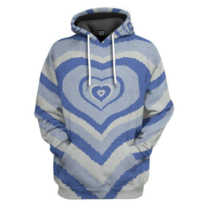 MysticLife MysticLife 3D Blue Heart Wave Custom Sweater
