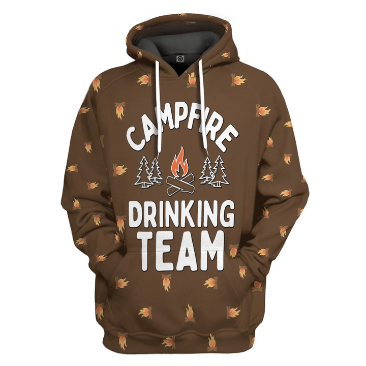 MysticLife 3D Campffire Drinking Team Custom TShirt Hoodie Apparel