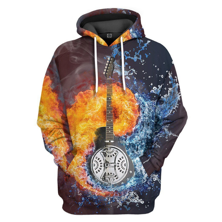 MysticLife MysticLife 3D Water Fire Dobro Guitar Hoodie