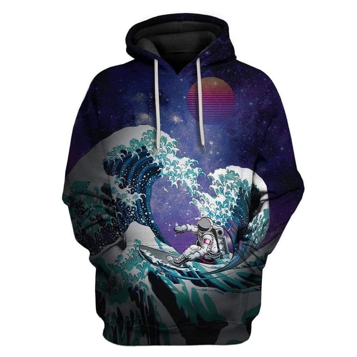 MysticLife Astronaut Surfing Off Wave Custom T-Shirts Hoodie Apparel