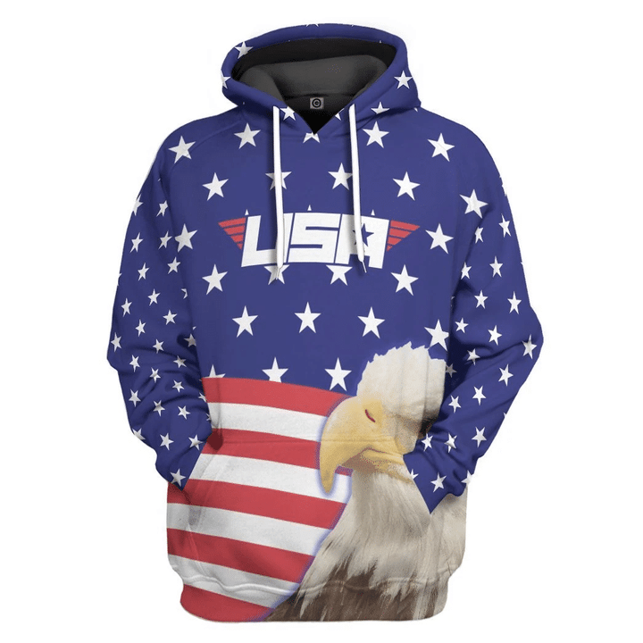 MysticLife 3D Eagle America Flag Custom Tshirt Hoodie Apparel