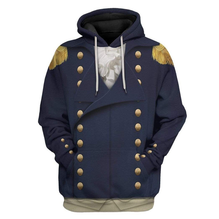 MysticLife 3D Royal Navy Captain 1806 Napoleonic Wars British Navy Custom Hoodie Apparel