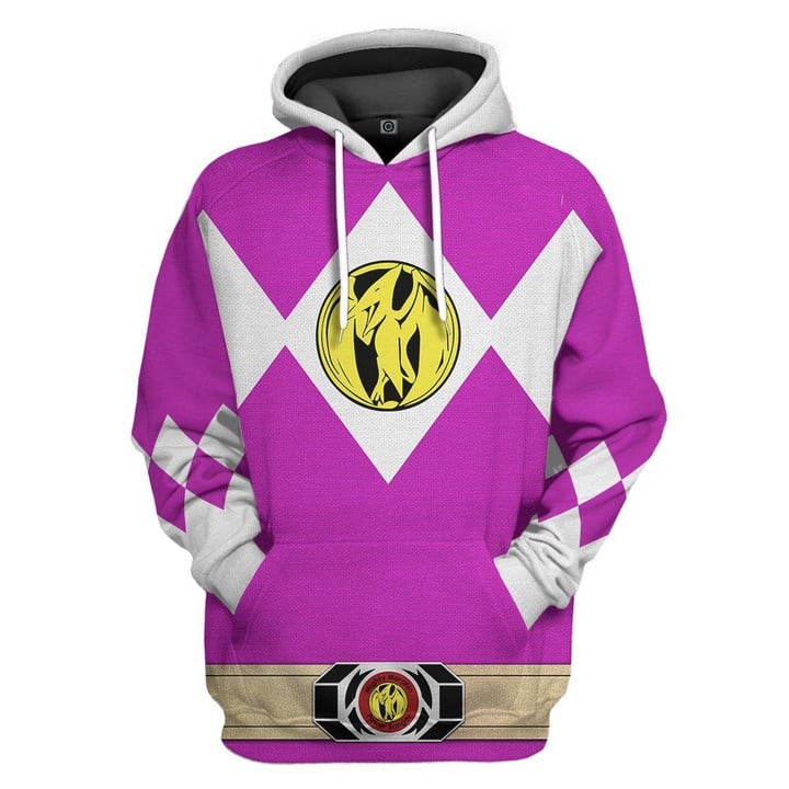 MysticLife 3D Mighty Morphin Power Ranger Pink Tshirt Hoodie Apparel
