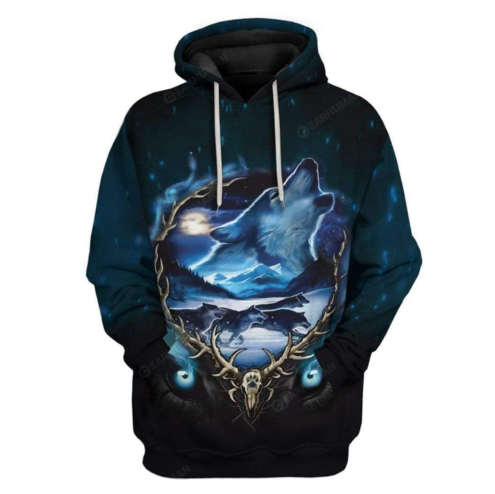 MysticLife Wolf Night Custom T-Shirts Hoodies Apparel