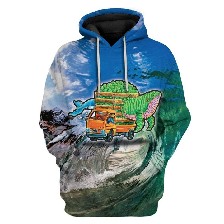 MysticLife Spirit Whale And Watermelon Truck Hoodie T-Shirts Apparel