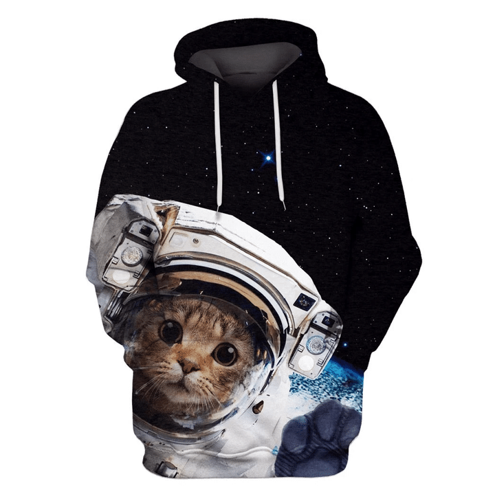 MysticLife Cat Astronaut T-Shirts - Zip Hoodies Apparel
