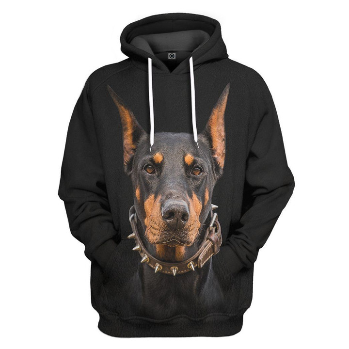MysticLife 3D Doberman Pinscher Dog Front And Back Tshirt Hoodie Apparel