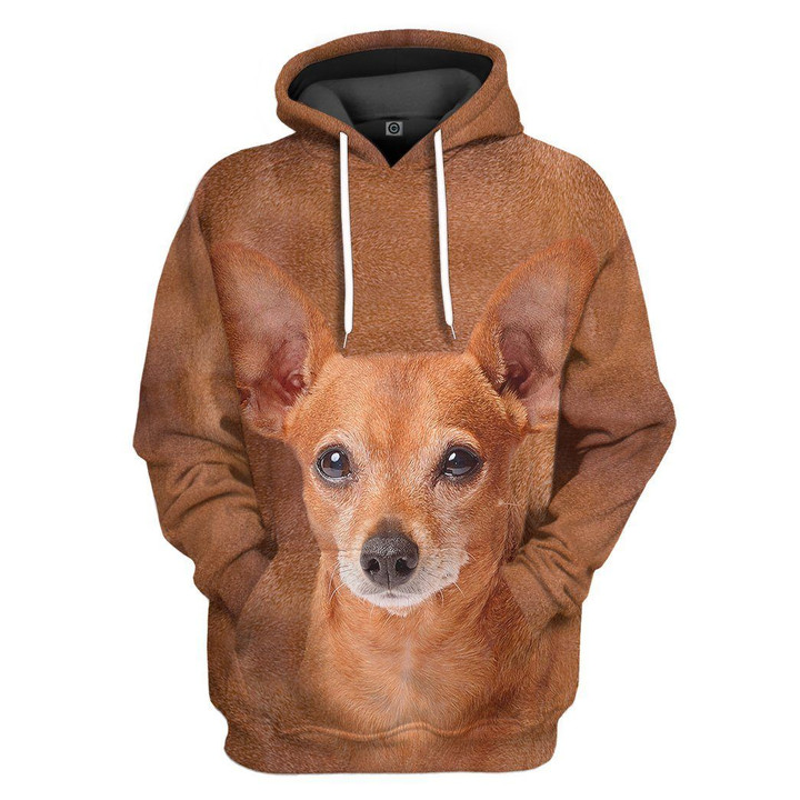 MysticLife 3D Miniature Pinscher Dog Front And Back Tshirt Hoodie Apparel