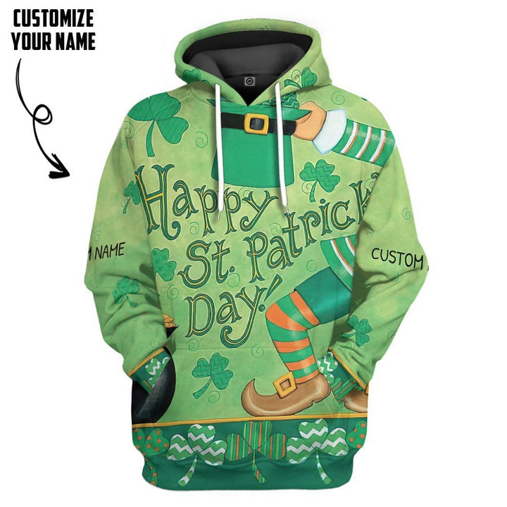MysticLife 3D Happy St Patrick's Day Custom Name Tshirt Hoodie Apparel
