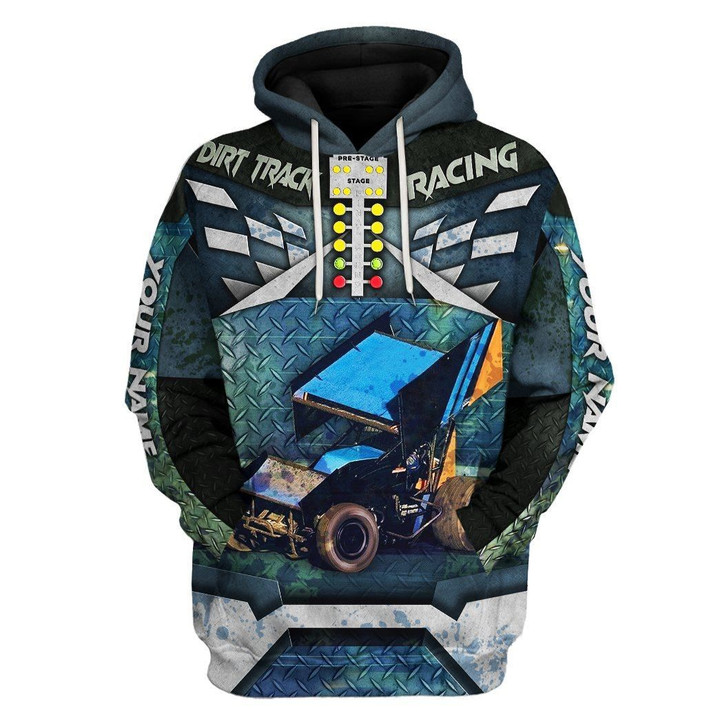 MysticLife 3D Dirt Track Racing Custom Name Tshirt Hoodie Apparel