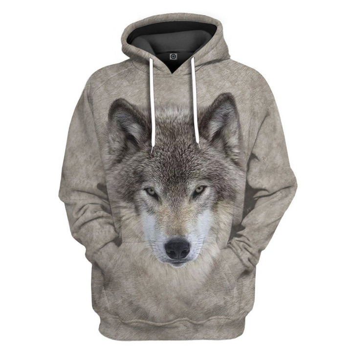 MysticLife 3D Wolf Front And Back Tshirt Hoodie Apparel
