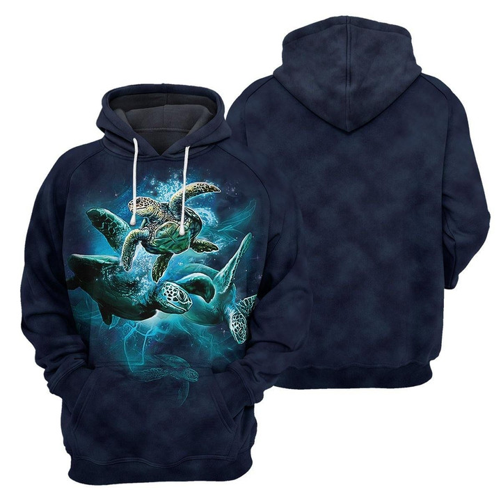 MysticLife Navy Sea Turtle - 3D All Over Printed Shirt