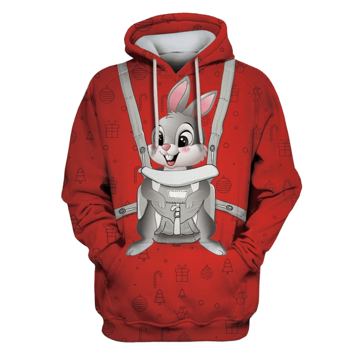 MysticLife Rabbit in christmas day Custom T-shirt - Hoodies Apparel
