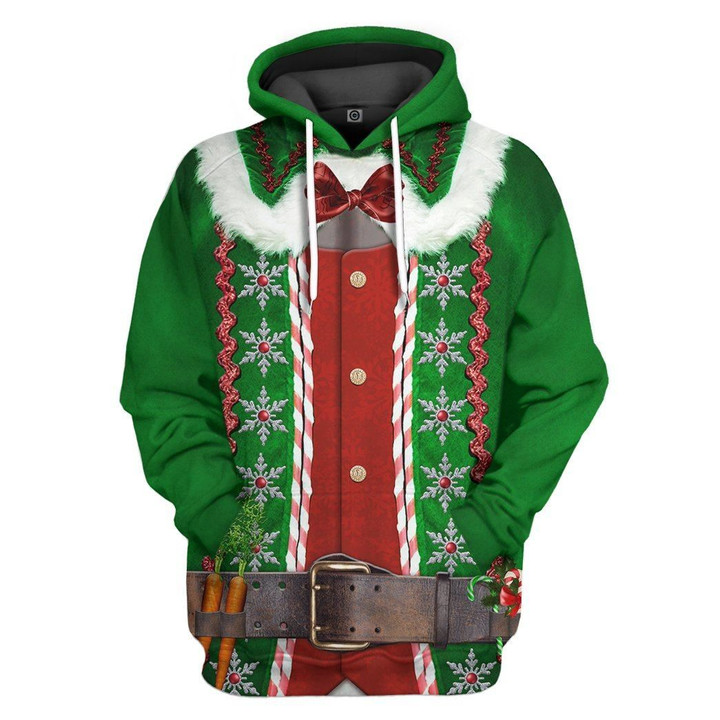 MysticLife 3D Christmas Elf Custom Hoodie Apparel