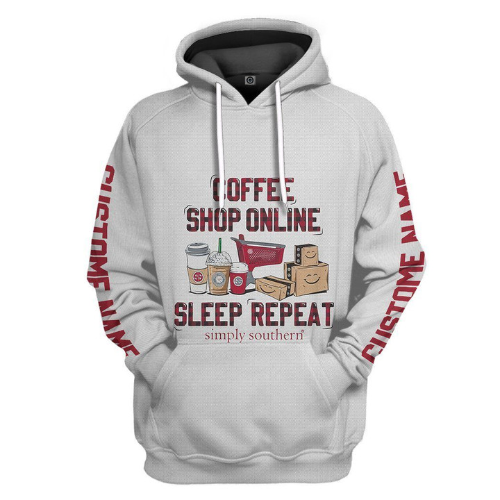 MysticLife 3D Coffee Shop Online Custom Name Sweatshirt Apparel