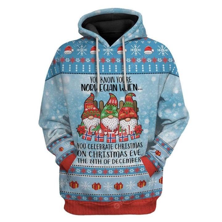 MysticLife Ugly Christmas Norwegian Christmas 24th Custom T-Shirts Hoodies Apparel