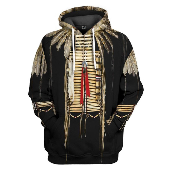 MysticLife 3D Native Black Pattern Feather Tshirt Hoodie Apparel