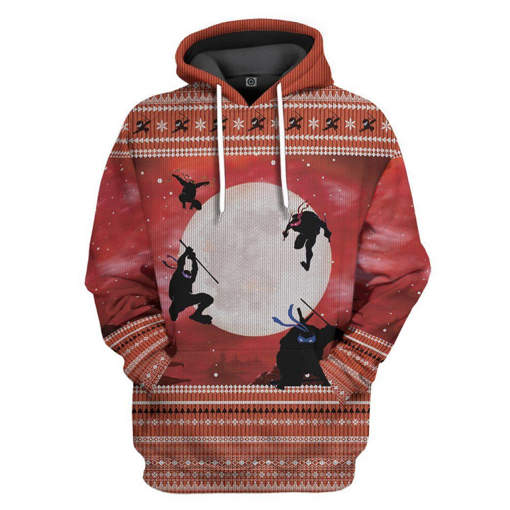 MysticLife 3D Ninja Ugly Christmas Sweater Custom Hoodie Apparel
