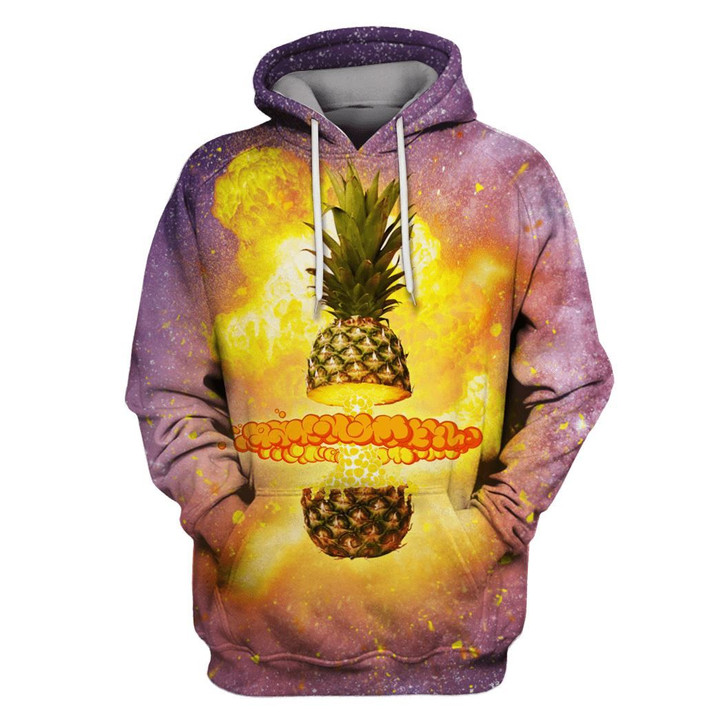 MysticLife The Pineapple in the Galaxy background Custom T-shirt - Hoodies Apparel