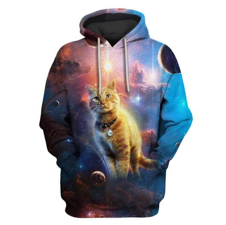 MysticLife Cat in space Custom T-shirt - Hoodies Apparel