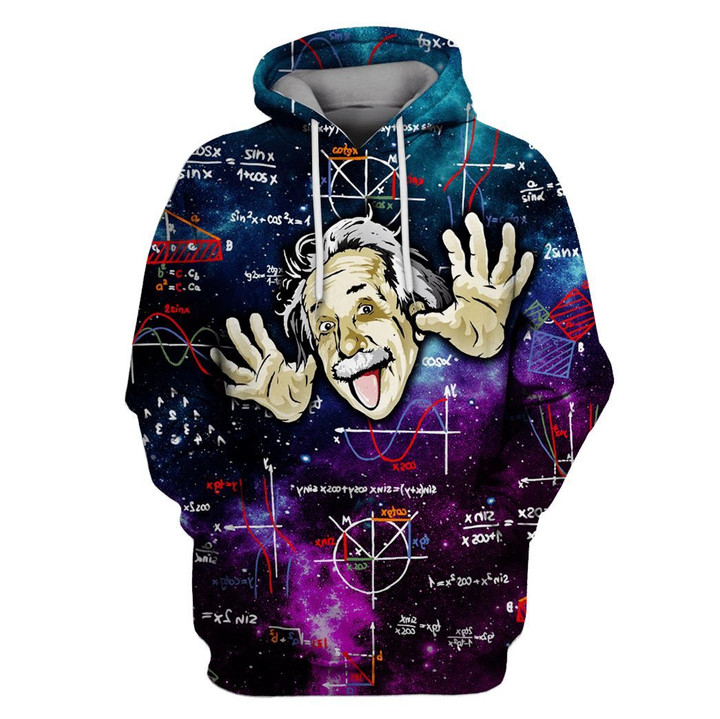 MysticLife Albert Einstein Thinking OuterSpace Custom T-shirt - Hoodies Apparel